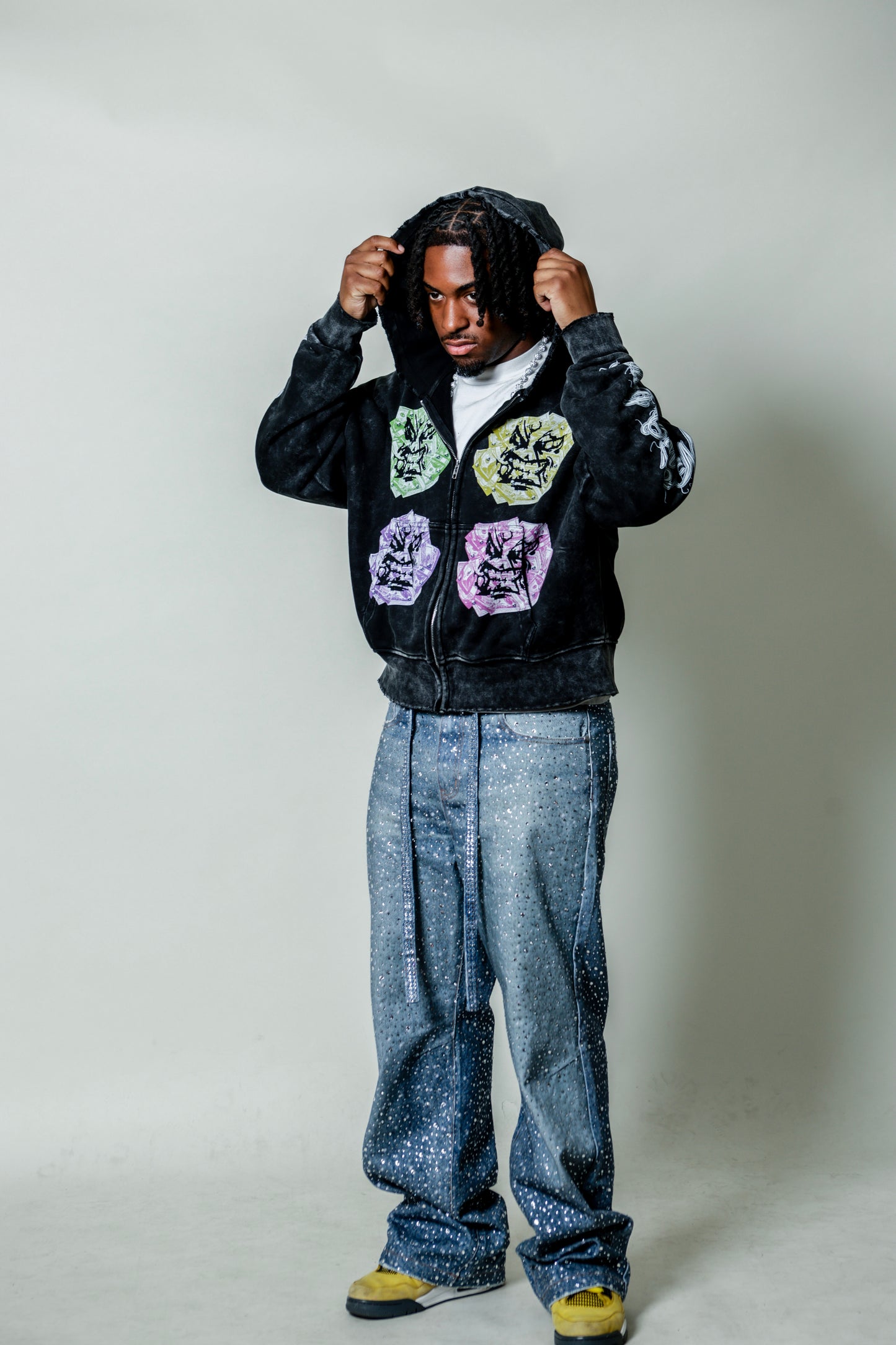 Angry Money Zip-Up Hoodie